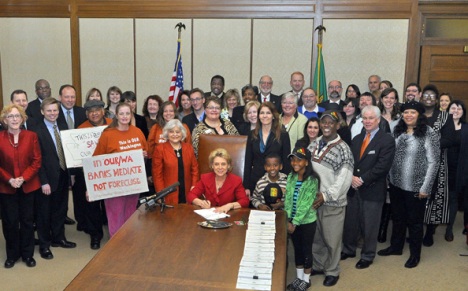 Governor Christine Gregoire signs the Foreclosure Fairness Act